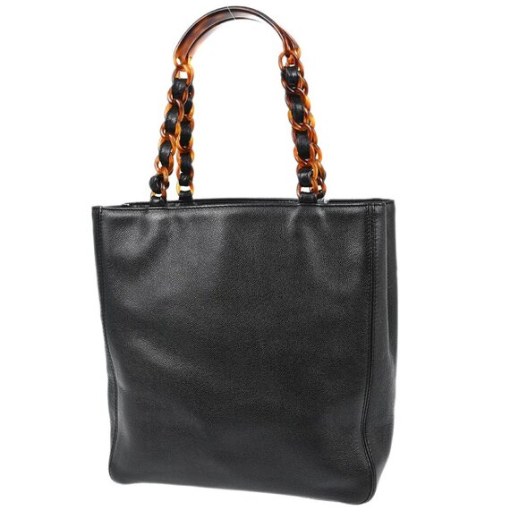 Chanel Black Calfskin Tote Chain Handbag XX40141 - Picture 1 of 7